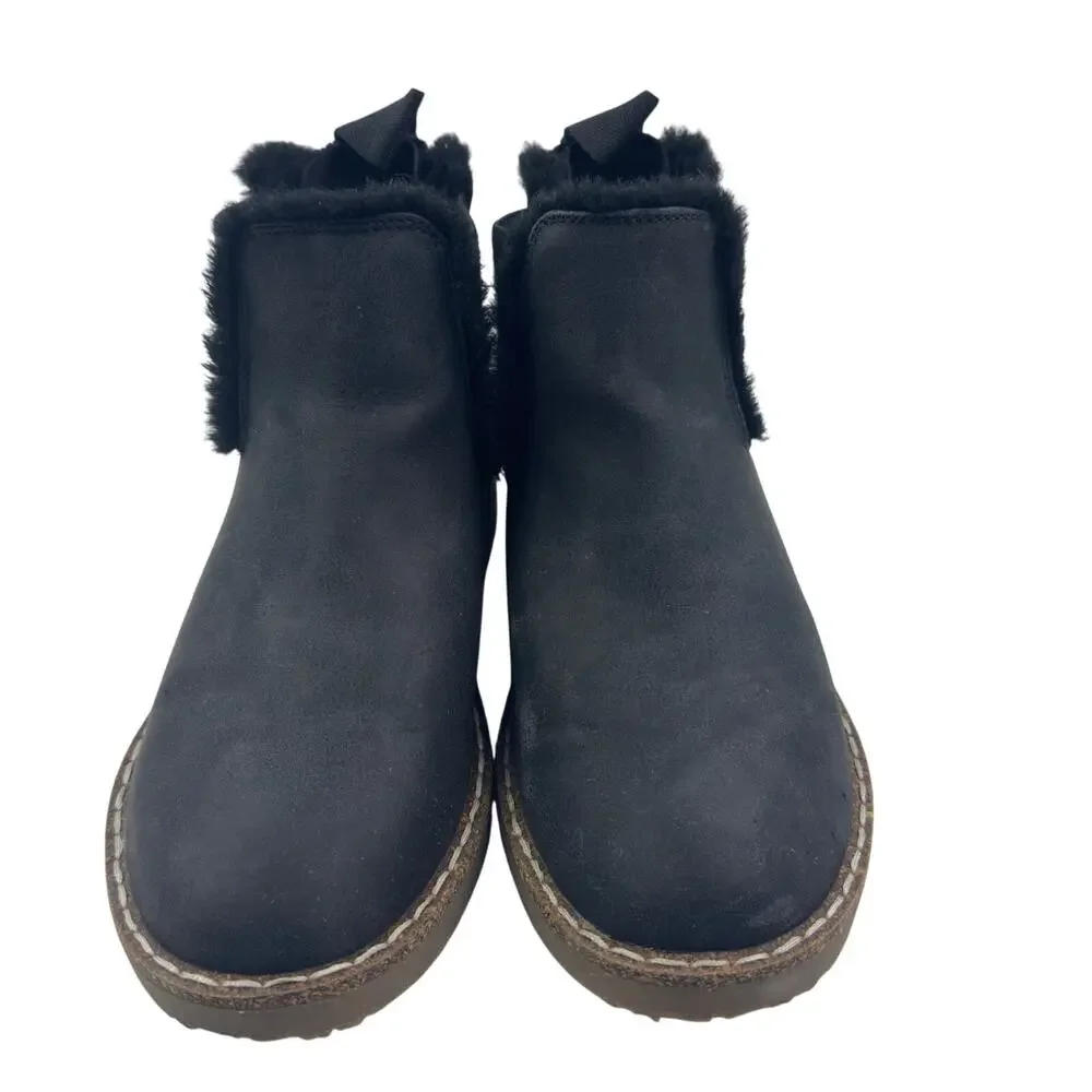 Blowfish Chillin Shr Black Faur Fur Comfortable Chelsea Boots Women's Size 6.5